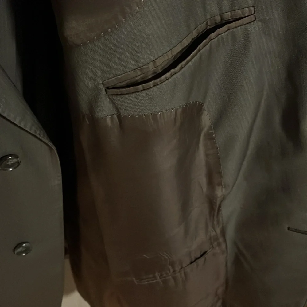 Joseph & Feiss Gold Label Olive Pinstripe 2 piece suit. 60L - Picture 6 of 14